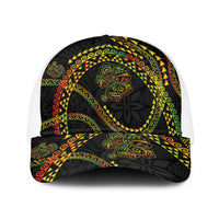 Hawaiian Kakau Art and Hisbiscus Tattoo Baseball Net Cap Tribal Pattern-Reggae Style - Polynesian Pride