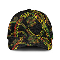 Hawaiian Kakau Art and Hisbiscus Tattoo Classic Cap Tribal Pattern-Reggae Style - Polynesian Pride