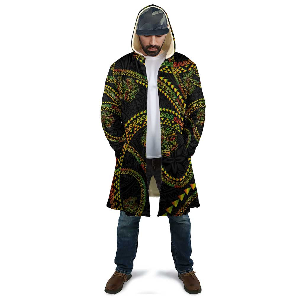 Hawaiian Kakau Art and Hisbiscus Tattoo Cloak Tribal Pattern-Reggae Style - Polynesian Pride
