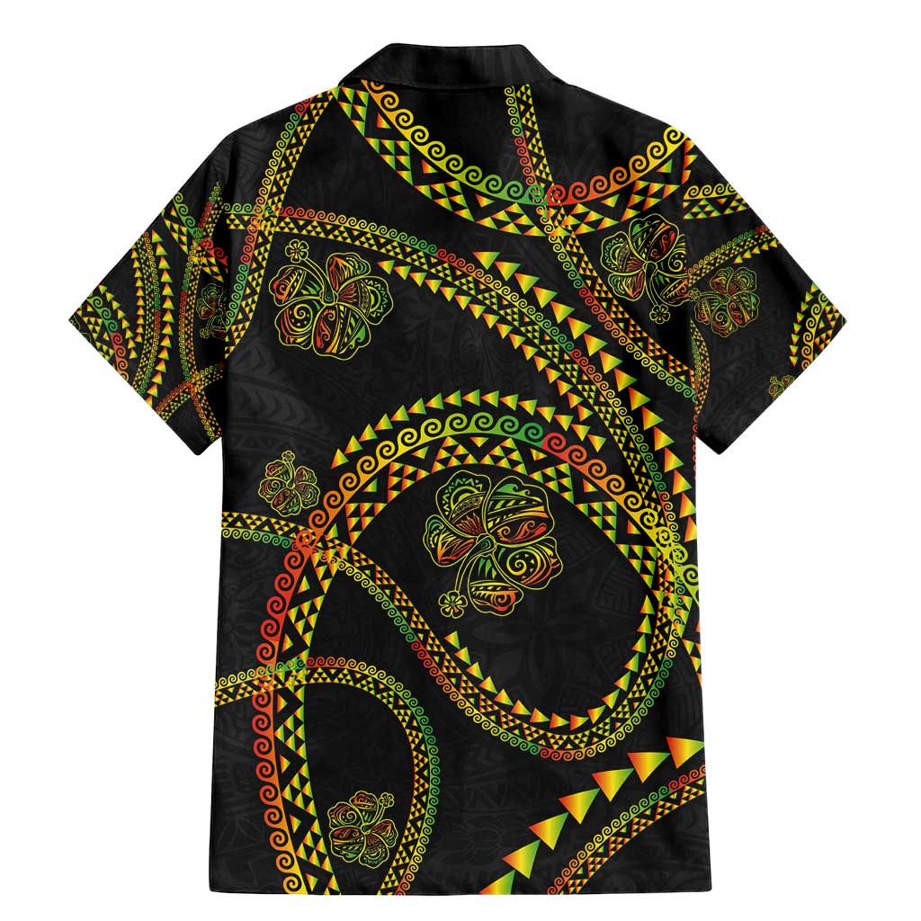 Hawaiian Kakau Art and Hisbiscus Tattoo Family Matching Mermaid Dress and Hawaiian Shirt Tribal Pattern-Reggae Style LT03 - Polynesian Pride
