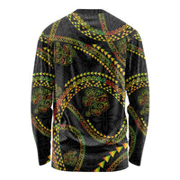 Hawaiian Kakau Art and Hisbiscus Tattoo Long Sleeve Shirt Tribal Pattern-Reggae Style LT03 - Polynesian Pride