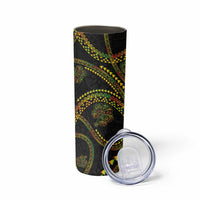 Hawaiian Kakau Art and Hisbiscus Tattoo Skinny Tumbler Tribal Pattern-Reggae Style LT03 - Polynesian Pride