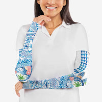Hawaiian Abstract Sea Turtle Arm Sleeves Polynesian Tapa Art and Kakau Tattoo White WaterColor LT03 - Polynesian Pride