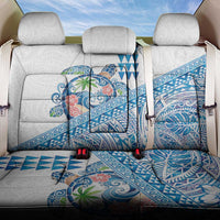 Hawaiian Abstract Sea Turtle Back Car Seat Cover Polynesian Tapa Art and Kakau Tattoo White WaterColor LT03 One Size White - Polynesian Pride