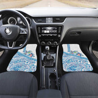 Hawaiian Abstract Sea Turtle Car Mats Polynesian Tapa Art and Kakau Tattoo White WaterColor LT03 Set 2pcs - Front White - Polynesian Pride