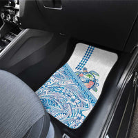 Hawaiian Abstract Sea Turtle Car Mats Polynesian Tapa Art and Kakau Tattoo White WaterColor LT03 - Polynesian Pride