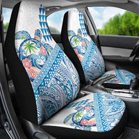 Hawaiian Abstract Sea Turtle Car Seat Cover Polynesian Tapa Art and Kakau Tattoo White WaterColor LT03 - Polynesian Pride