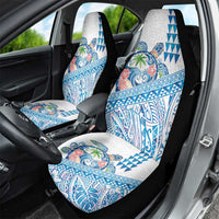 Hawaiian Abstract Sea Turtle Car Seat Cover Polynesian Tapa Art and Kakau Tattoo White WaterColor LT03 - Polynesian Pride