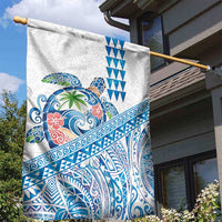 Hawaiian Abstract Sea Turtle Garden Flag Polynesian Tapa Art and Kakau Tattoo White WaterColor LT03 - Polynesian Pride