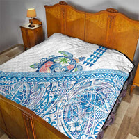 Hawaiian Abstract Sea Turtle Quilt Polynesian Tapa Art and Kakau Tattoo White WaterColor LT03 - Polynesian Pride