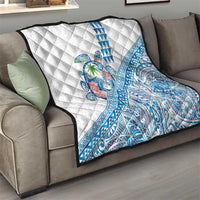 Hawaiian Abstract Sea Turtle Quilt Polynesian Tapa Art and Kakau Tattoo White WaterColor LT03 - Polynesian Pride