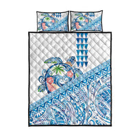 Hawaiian Abstract Sea Turtle Quilt Bed Set Polynesian Tapa Art and Kakau Tattoo White WaterColor LT03 - Polynesian Pride