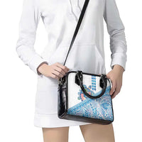 Hawaiian Abstract Sea Turtle Shoulder Handbag Polynesian Tapa Art and Kakau Tattoo White WaterColor LT03 - Polynesian Pride