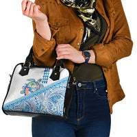 Hawaiian Abstract Sea Turtle Shoulder Handbag Polynesian Tapa Art and Kakau Tattoo White WaterColor LT03 - Polynesian Pride