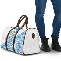 Hawaiian Abstract Sea Turtle Travel Bag Polynesian Tapa Art and Kakau Tattoo White WaterColor LT03 - Polynesian Pride