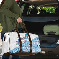 Hawaiian Abstract Sea Turtle Travel Bag Polynesian Tapa Art and Kakau Tattoo White WaterColor LT03 - Polynesian Pride