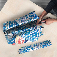 Hawaiian Abstract Sea Turtle Umbrella Polynesian Tapa Art and Kakau Tattoo White WaterColor LT03 - Polynesian Pride