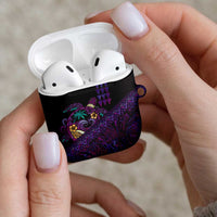 Hawaiian Abstract Sea Turtle AirPods Case Polynesian Tapa Art and Kakau Tattoo Purple WaterColor LT03 - Polynesian Pride