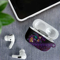 Hawaiian Abstract Sea Turtle AirPods Case Polynesian Tapa Art and Kakau Tattoo Purple WaterColor LT03 - Polynesian Pride