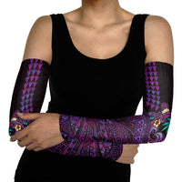 Hawaiian Abstract Sea Turtle Arm Sleeves Polynesian Tapa Art and Kakau Tattoo Purple WaterColor LT03 - Polynesian Pride