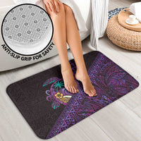 Hawaiian Abstract Sea Turtle Bathroom Set Polynesian Tapa Art and Kakau Tattoo Purple WaterColor LT03 - Polynesian Pride