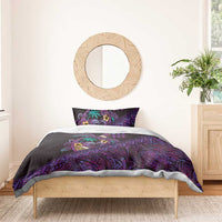 Hawaiian Abstract Sea Turtle Bedding Set Polynesian Tapa Art and Kakau Tattoo Purple WaterColor LT03 - Polynesian Pride