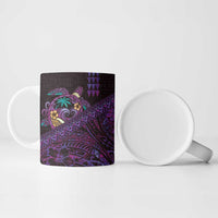 Hawaiian Abstract Sea Turtle Ceramic Mug Polynesian Tapa Art and Kakau Tattoo Purple WaterColor LT03 - Polynesian Pride
