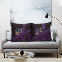 Hawaiian Abstract Sea Turtle Pillow Cover Polynesian Tapa Art and Kakau Tattoo Purple WaterColor LT03 - Polynesian Pride