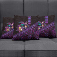 Hawaiian Abstract Sea Turtle Pillow Cover Polynesian Tapa Art and Kakau Tattoo Purple WaterColor LT03 - Polynesian Pride