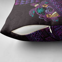 Hawaiian Abstract Sea Turtle Pillow Cover Polynesian Tapa Art and Kakau Tattoo Purple WaterColor LT03 - Polynesian Pride