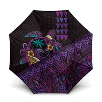 Hawaiian Abstract Sea Turtle Umbrella Polynesian Tapa Art and Kakau Tattoo Purple WaterColor LT03 One Size Folded 11.42 inch Opened Diameter 37.4 inch Black - Polynesian Pride
