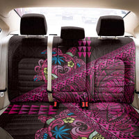 Hawaiian Abstract Sea Turtle Back Car Seat Cover Polynesian Tapa Art and Kakau Tattoo Pink WaterColor LT03 - Polynesian Pride