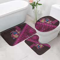Hawaiian Abstract Sea Turtle Bathroom Set Polynesian Tapa Art and Kakau Tattoo Pink WaterColor LT03 - Polynesian Pride