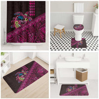 Hawaiian Abstract Sea Turtle Bathroom Set Polynesian Tapa Art and Kakau Tattoo Pink WaterColor LT03 - Polynesian Pride