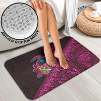 Hawaiian Abstract Sea Turtle Bathroom Set Polynesian Tapa Art and Kakau Tattoo Pink WaterColor LT03 - Polynesian Pride