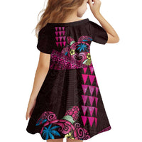 Hawaiian Abstract Sea Turtle Family Matching Mermaid Dress and Hawaiian Shirt Polynesian Tapa Art and Kakau Tattoo Pink WaterColor LT03 - Polynesian Pride