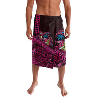 Hawaiian Abstract Sea Turtle Lavalava Polynesian Tapa Art and Kakau Tattoo Pink WaterColor LT03 Black - Polynesian Pride