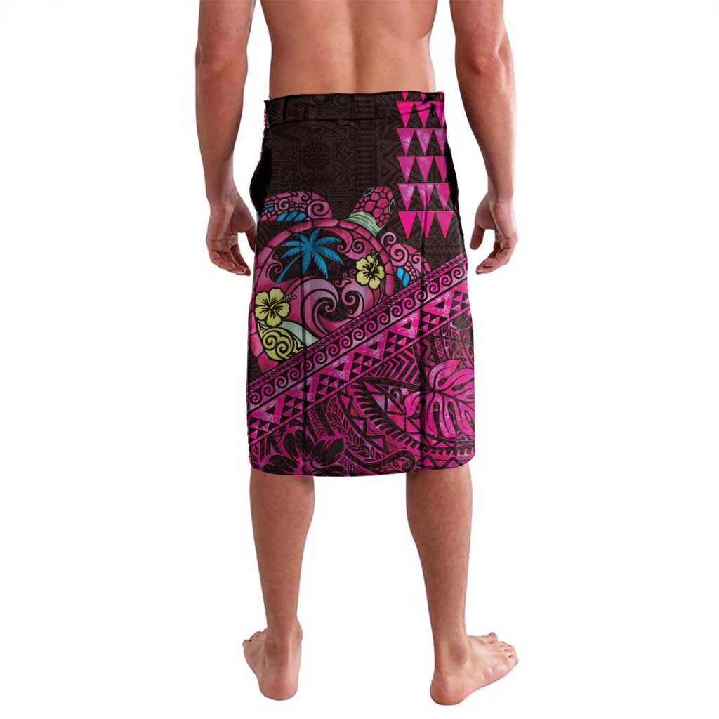 Hawaiian Abstract Sea Turtle Lavalava Polynesian Tapa Art and Kakau Tattoo Pink WaterColor LT03 - Polynesian Pride