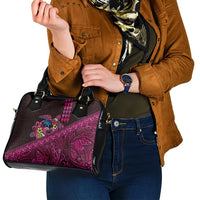 Hawaiian Abstract Sea Turtle Shoulder Handbag Polynesian Tapa Art and Kakau Tattoo Pink WaterColor LT03 - Polynesian Pride
