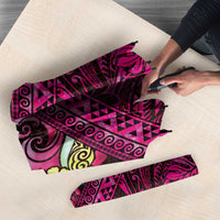 Hawaiian Abstract Sea Turtle Umbrella Polynesian Tapa Art and Kakau Tattoo Pink WaterColor LT03 - Polynesian Pride