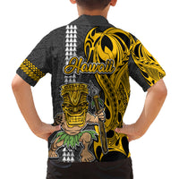 Hawaii Island Kid Hawaiian Shirt Hawaiian Warrior and Kakau Symbols Abstract Tattoo LT03 - Polynesian Pride