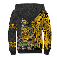 Hawaii Island Sherpa Hoodie Hawaiian Warrior and Kakau Symbols Abstract Tattoo LT03 - Polynesian Pride