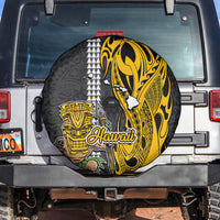 Hawaii Island Spare Tire Cover Hawaiian Warrior and Kakau Symbols Abstract Tattoo LT03 - Polynesian Pride