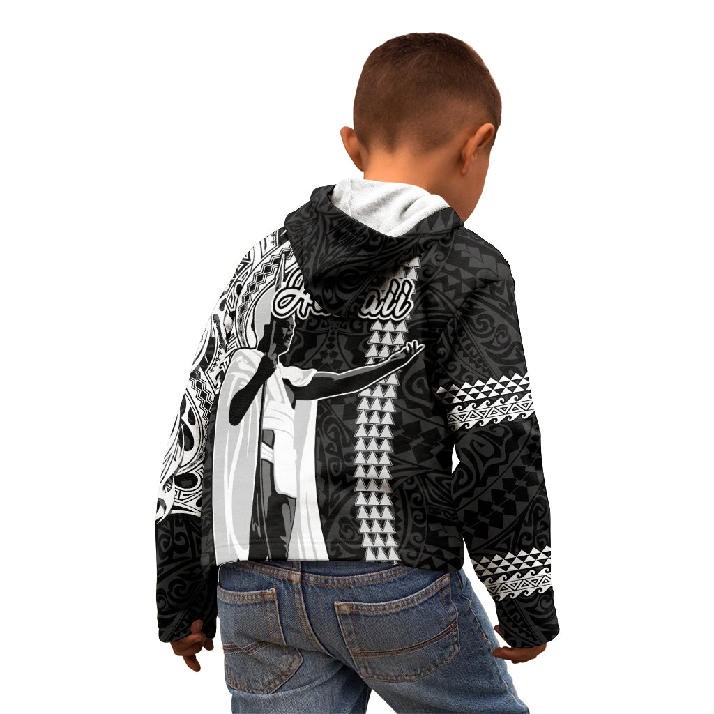 Hawaii Island Kid Hoodie Hawaiian King and Kakau Symbols Abstract Shoulder Tattoo LT03 - Polynesian Pride