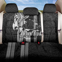 Custom Hawaii Island Back Car Seat Cover Hawaiian King and Kakau Symbols Abstract Shoulder Tattoo LT03 One Size Black - Polynesian Pride