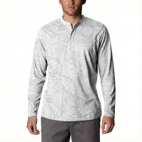 Samoan Traditional Tattoo 685 Button Sweatshirt Tribal Tatau DNA All-White LT03 - Polynesian Pride