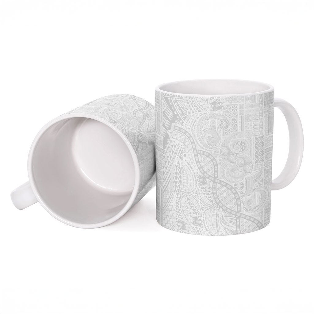 Samoan Traditional Tattoo 685 Ceramic Mug Tribal Tatau DNA All-White LT03 - Polynesian Pride