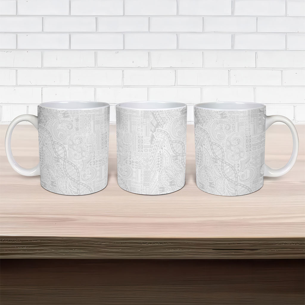Samoan Traditional Tattoo 685 Ceramic Mug Tribal Tatau DNA All-White LT03 - Polynesian Pride