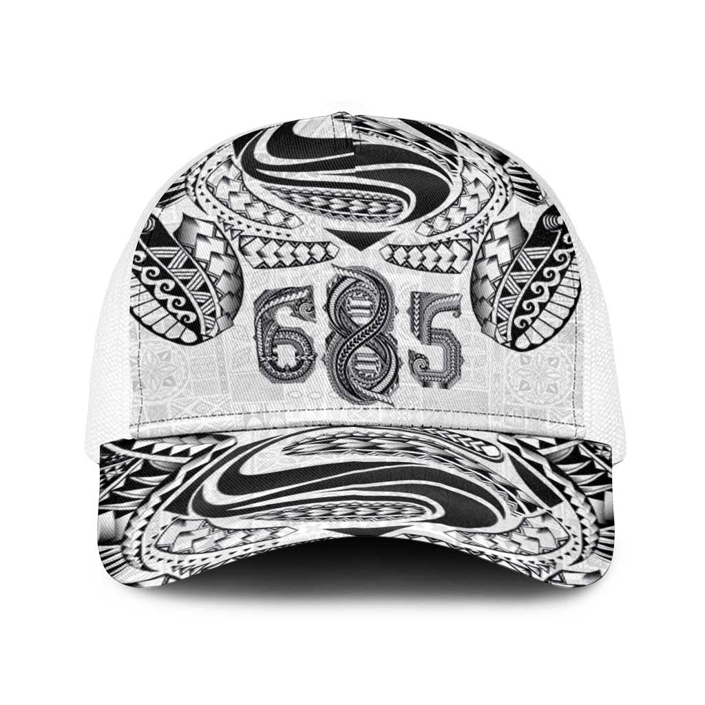 Super Samoa 685 Tribal Tattoo Baseball Net Cap Siapo Pattern White Edition LT03 One Size White White - Polynesian Pride