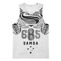 Super Samoa 685 Tribal Tattoo Basketball Jersey Siapo Pattern White Edition LT03 Unisex White - Polynesian Pride